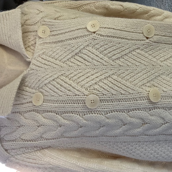 Ralph Lauren Cream Cable Knit Coat - Picture 2 of 3